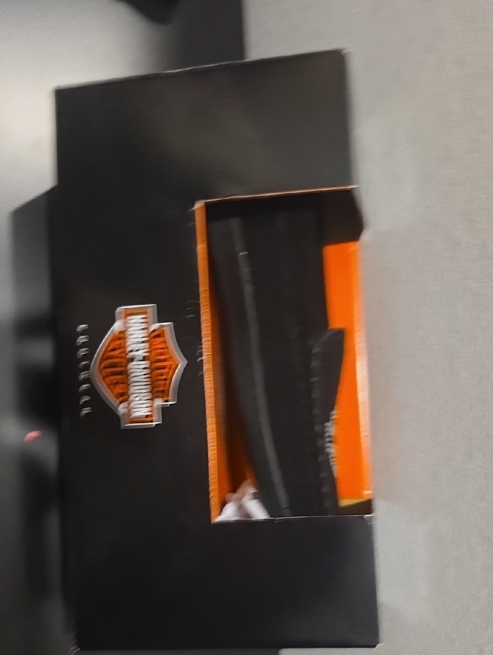Harley-Davidson Black and Orange Logo Shoe Box
